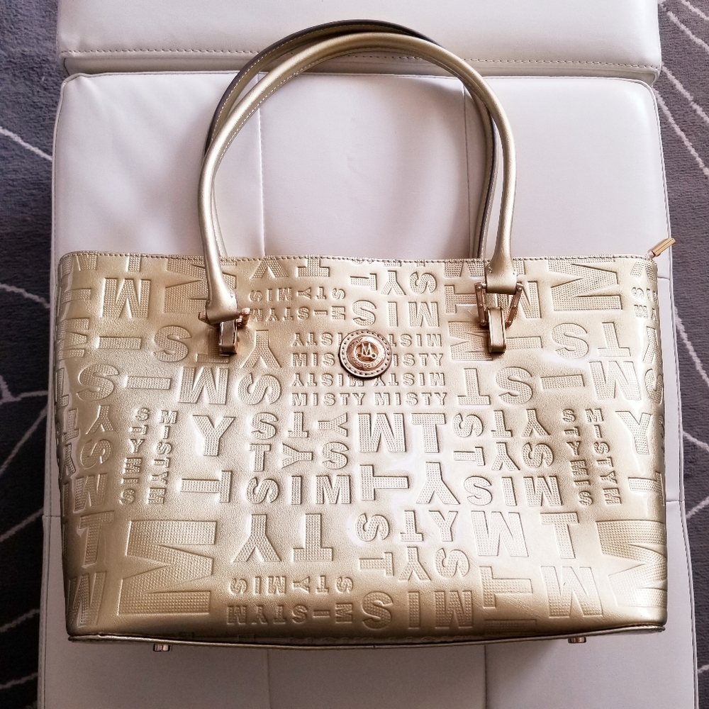 Rare ,NWT Misty U.S.A Gold Tote